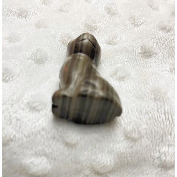 Vintage Hand Carved Polished Tigers Eye 2" Cat Figure - Picture 3 of 7